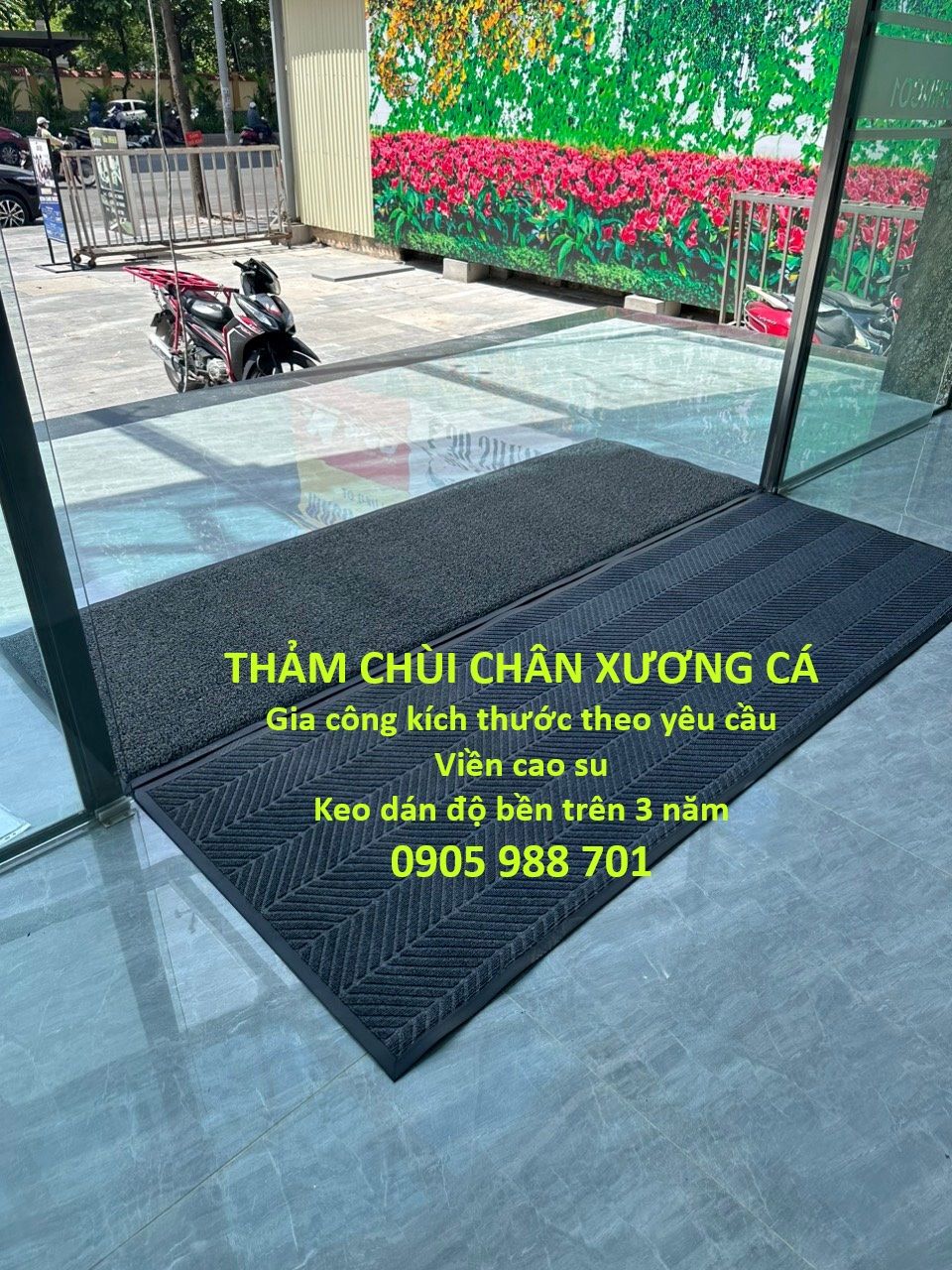 thảm chùi chân xương cá